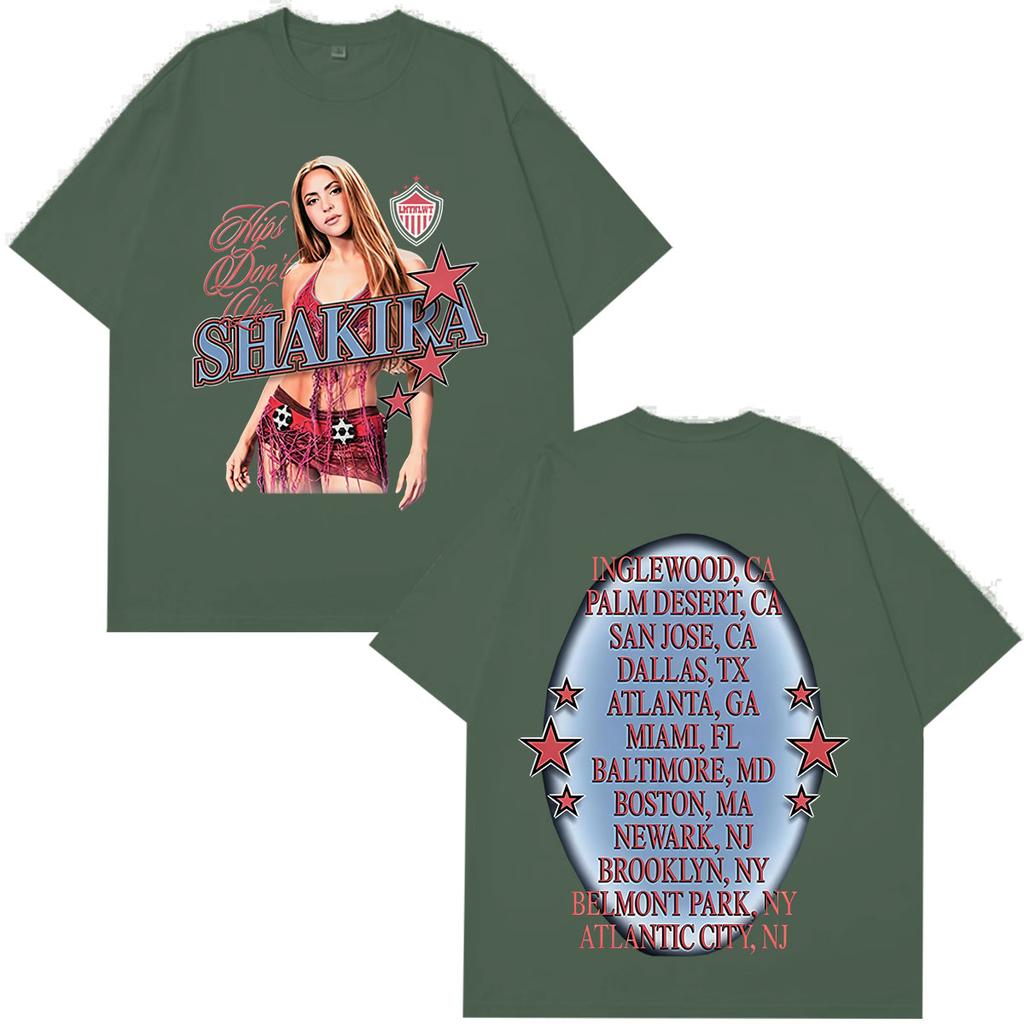 Shakira Las Mujeres Ya No Lloran World Tour 2026 Tshirt Unisex Unisex Fashion Tshirt Loose Casual Cotton Vintage Hiphop Tshirts