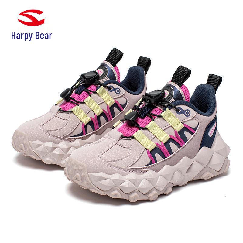 

Habi Bear Kids Leather Sneakers - Spring/Autumn Dirt-Resistant Casual Shoes with Tire Sole for Running 31