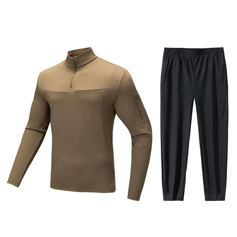

Anta Fitness Base Layer Long Sleeve Top And Elastic Waist Long Pants Casual Sports Set Men sets 152446402-2+152447323N-2 M