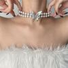 French Double-Layer Pearl Butterfly Necklace for Women Necklace Choker Neck Accessories Clavicle Chain Exquisite Fancy Ornament