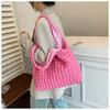 Wrinkle Design Nylon Bucket Bag Open Top Shoulder Crossbody Purse for Women