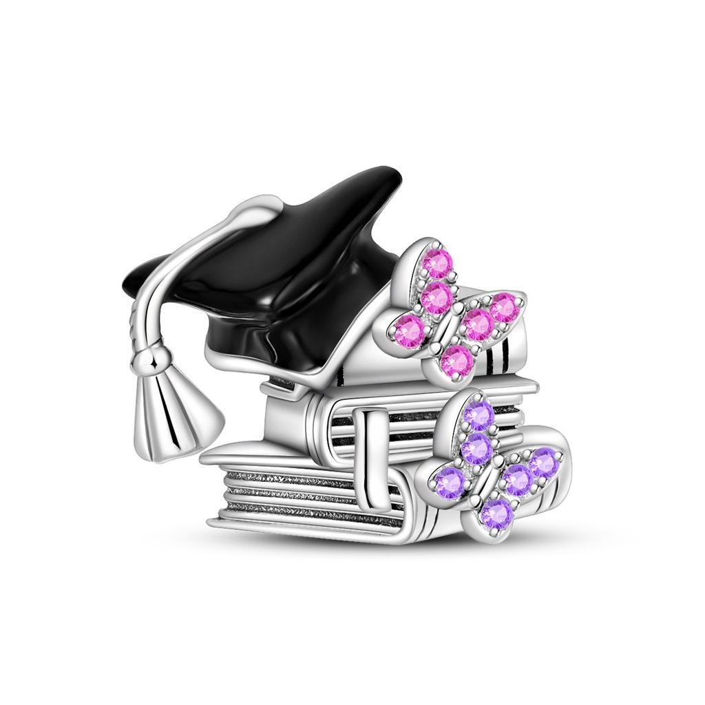 925 Silver Charms DIY Bracelet Beads Travel Camera Mailbox Heart Flower Graduation Gift for Women Fine Jewelry