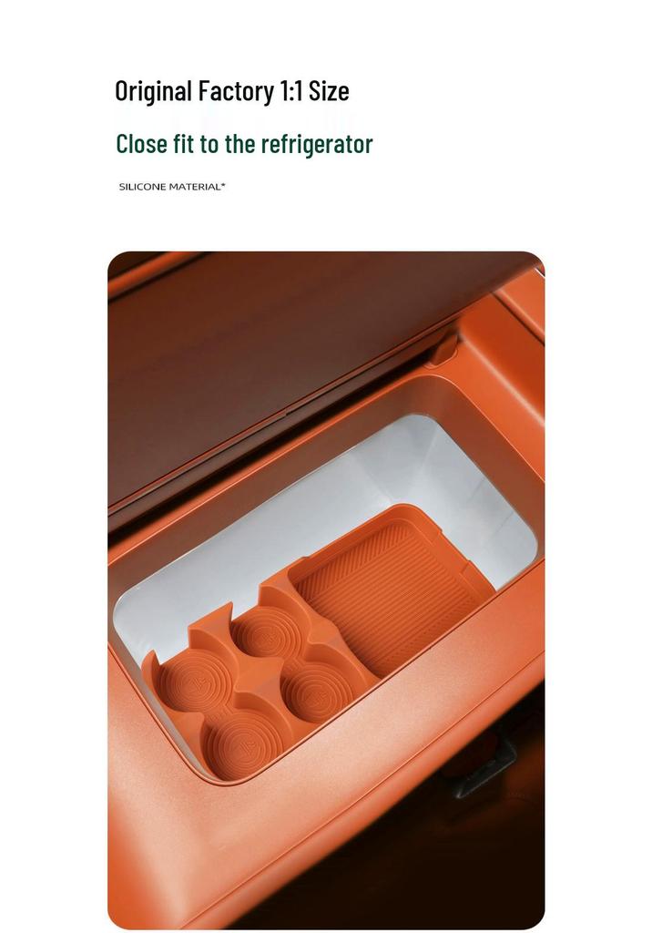 Silicone Armrest Box Refrigerator Pad for 26 Leapmotor C16 Models: Interior Slot Partitioned Storage Organizer