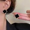 Korean rhombus zircon earrings women's new popular simple fashion temperament earrings niche light luxury earrings