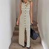 French Striped Sleeveless Knitted Dress Women's Summer Senior Design Sense Niche Small Casual Style Vest Skirt