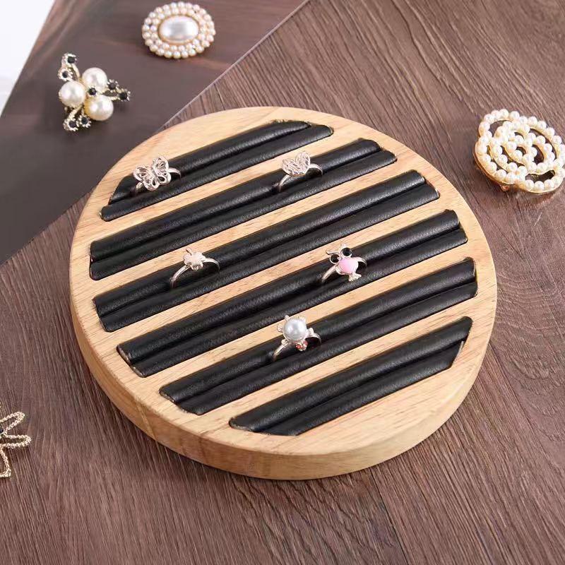 Bamboo Jewelry Display Tray with Velvet Lining for Bracelets & Necklaces