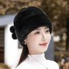 Mink Hat for Women Winter New Mink Fashion Warm Ear Protection Hat Fur Middle-aged Mother Cotton Hat