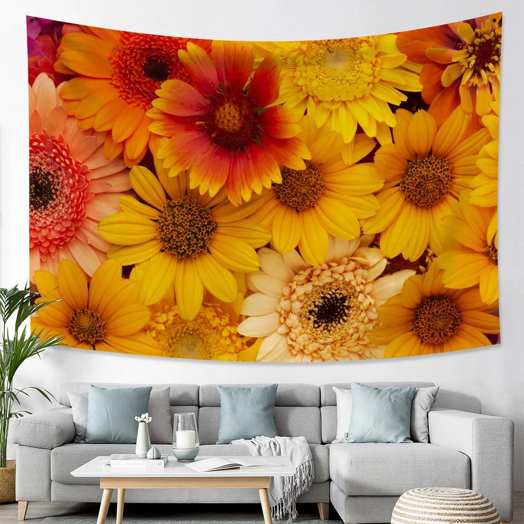 Beautiful Rose Pattern Tapestry Daisy Background Cloth Home Decoration House Living Room Wall Hanging Cloth