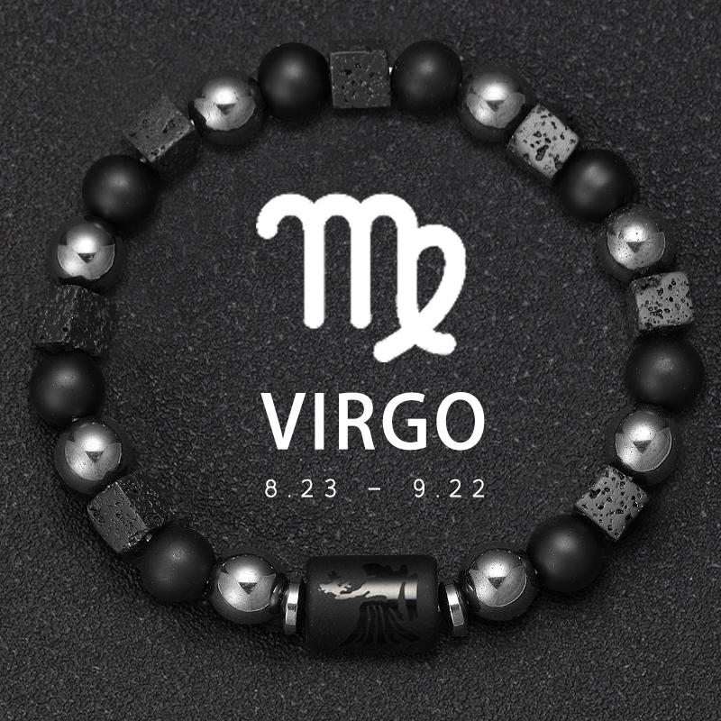 12 Zodiac Natural Stone Bracelets - Cancer, Virgo, Leo, Libra Designs, Ideal Couples & Friendship Gifts, Unisex Jewelry (Pulsera