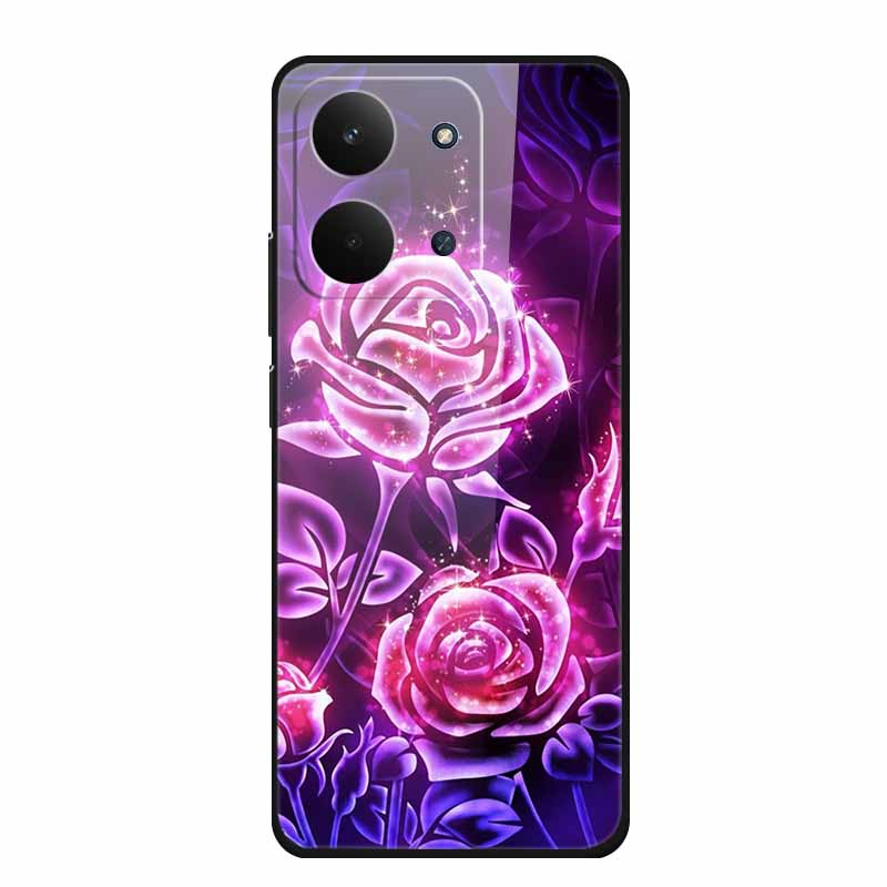 Xiaomi Redmi 15C 4G Kılıfı İçin Cam Arka Kapak 15 C Kılıf Sert Temperli Cam Kılıf Redmi 15C Telefon Kılıfı İçin Redmi15C Yumuşak Tampon