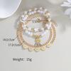 4pc Bohemian Daisy Flower Pendant Beaded Star Heart Bracelet Set for Women Daisy Imitation Pearl Bangles Girls Vintage Jewelry