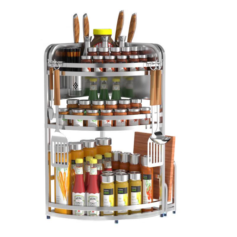 3-Tier 316 Stainless Steel Kitchen Countertop Corner Shelf