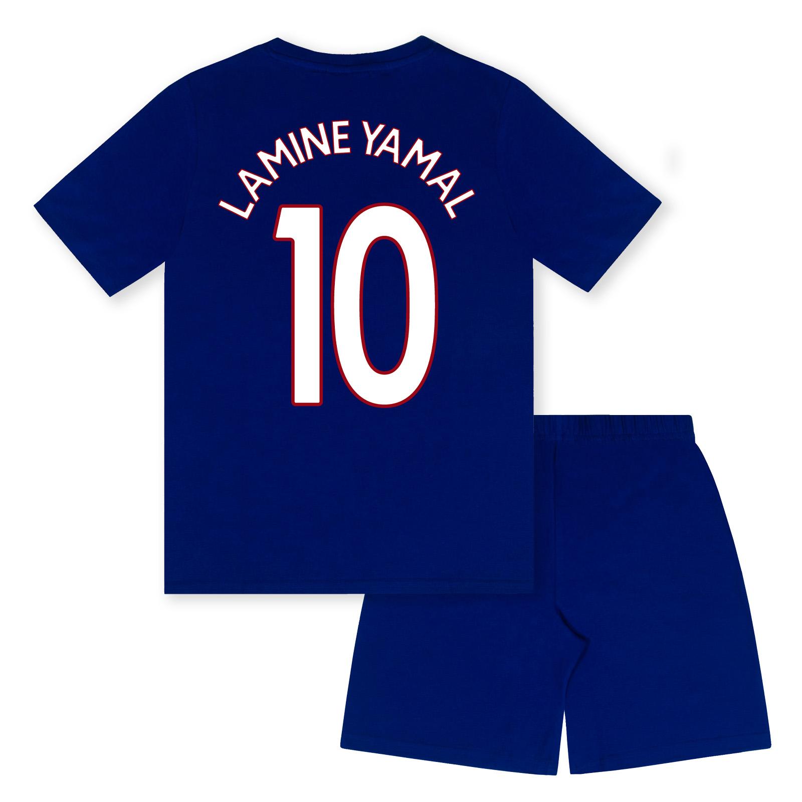 FC Barcelona Jungen Lamine Yamal Kurzer Pyjama-Set 8-9 Years blau