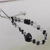 3 Pieces Korean Y2K Black Bear Heart Phone Chain For iPhone Trendy Pendant For Samsung Universal Accessories Phone Hanging Rope