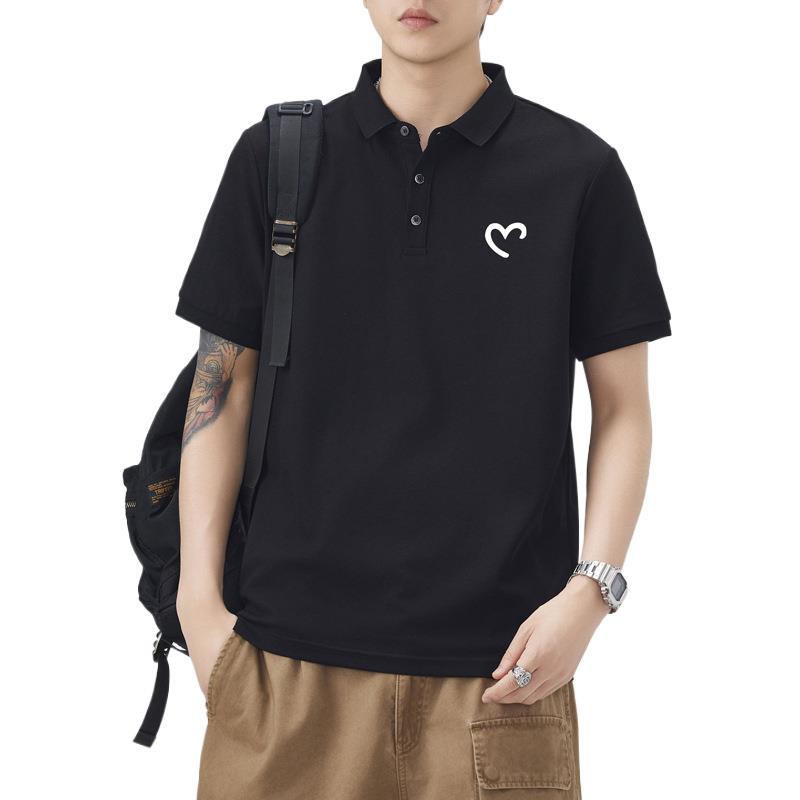 Summer Thin Three-dimensional Silicone Printed Short-sleeved POLO Shirt Men's T-shirt Top