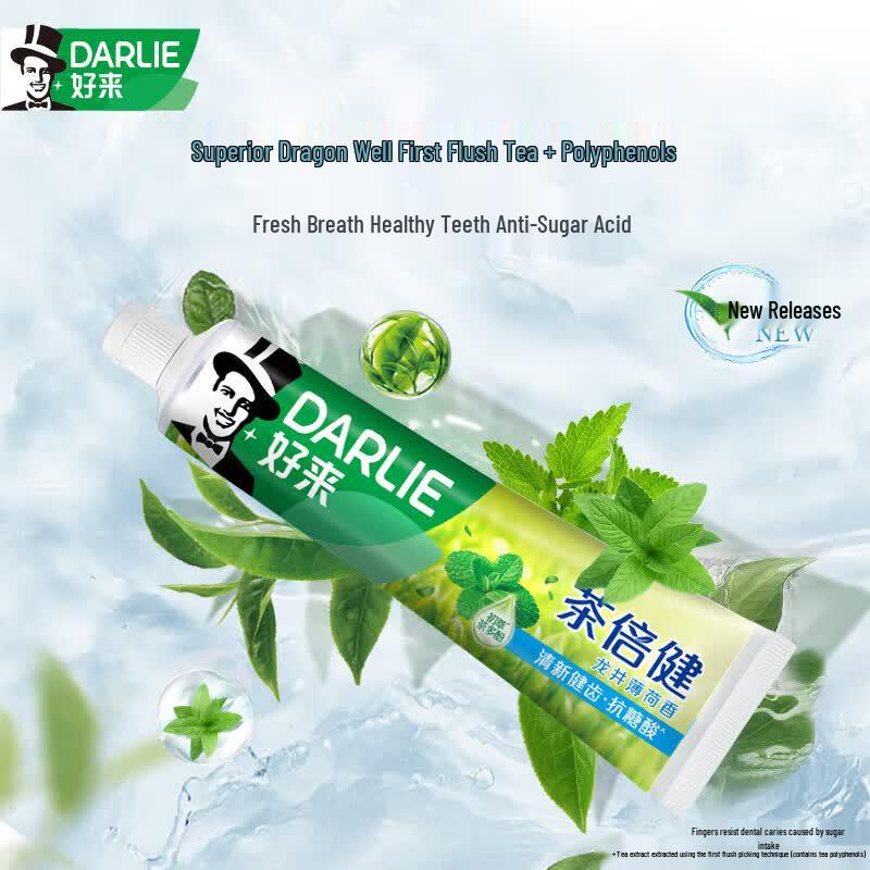 Darlie Tea Fresh Longjing Mint Toothpaste 140g X 4 Value Pack