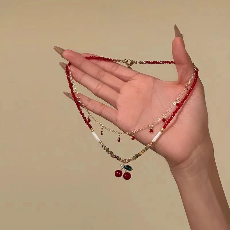 1 Piece Summer Sweet Women Choker Collarbone Chain  Pearl Fringe Necklace Luxury Minimalist Accessories