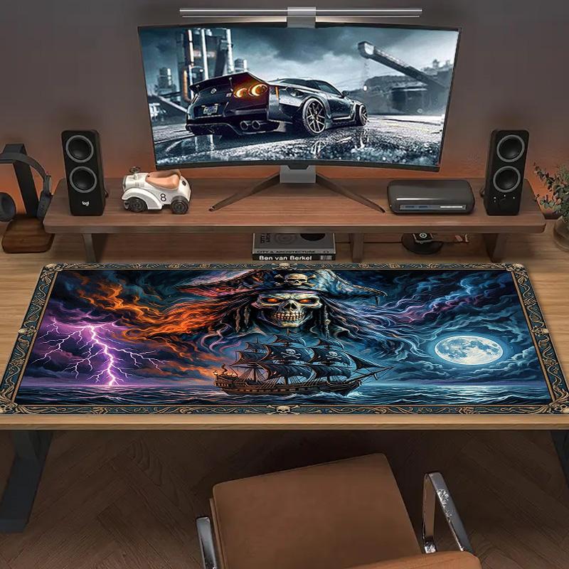 Pirate Art Color Mouse Pad Large Gaming Table Cushion Non-slip Laptop Tablet Big Mousepad XXL Mat Mini PC Playmat With Lock Edge