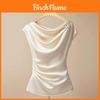 Silk Blouse For Women Summer Elegant Style With Loose Fit And Crew Neck