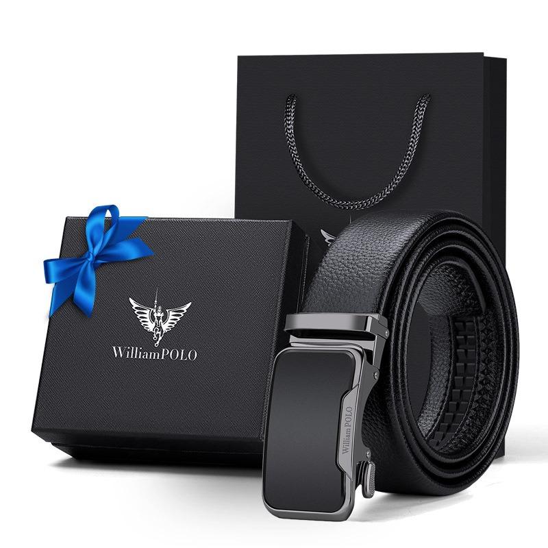 Gürtel, Herren High-End Leder weich Business schlicht Legierungsgürtel, automatische Schnalle Herrengürtel echt