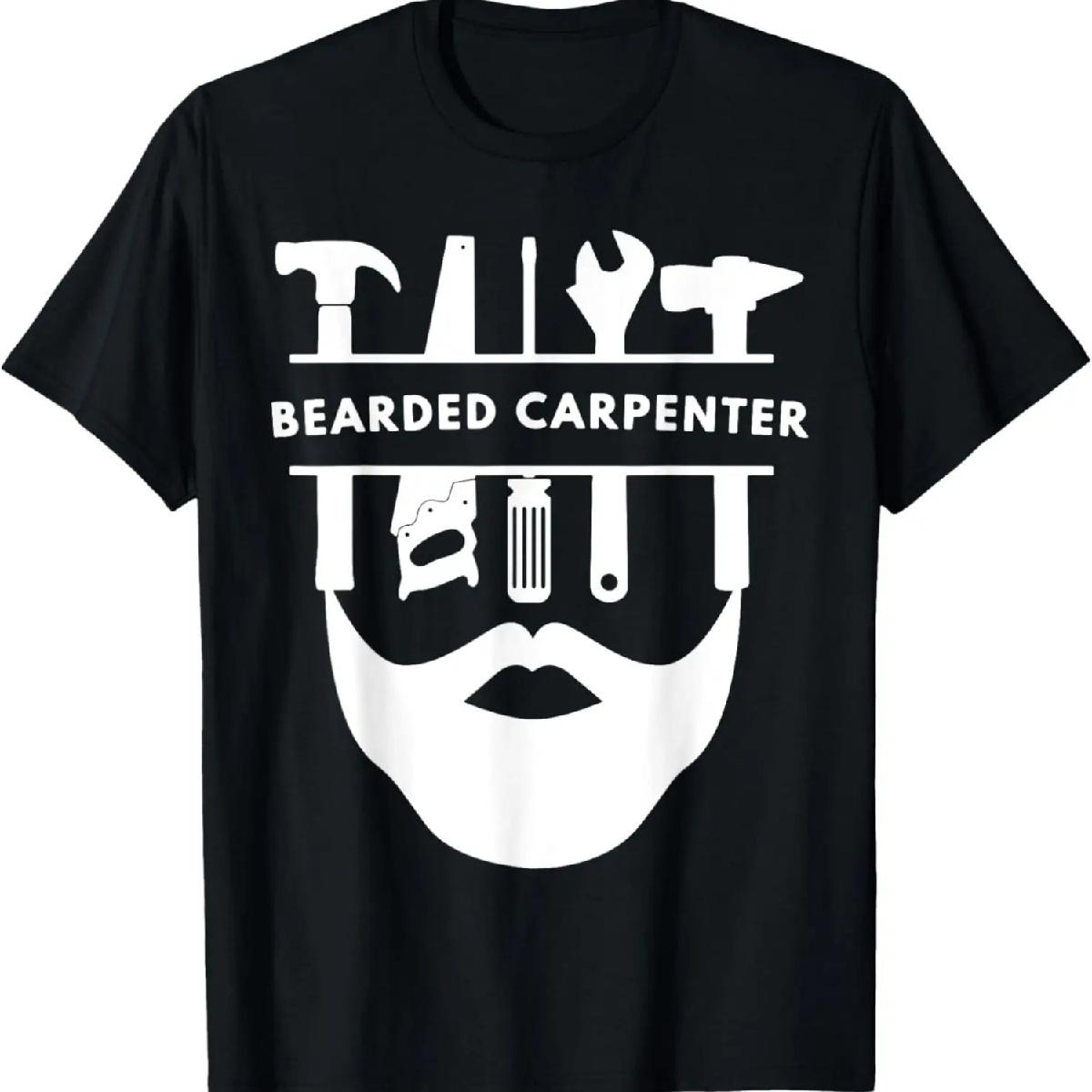 

Funny Bearded Carpenter Woodworker, Mens Dads Beard Gift T-Shirt XXXXXL чорний