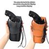 Western Style Revolver Holster Retro Cowhide Look PU Leather Waist Gun Holder for Cowboy Costume Reenactment Prop Display Only