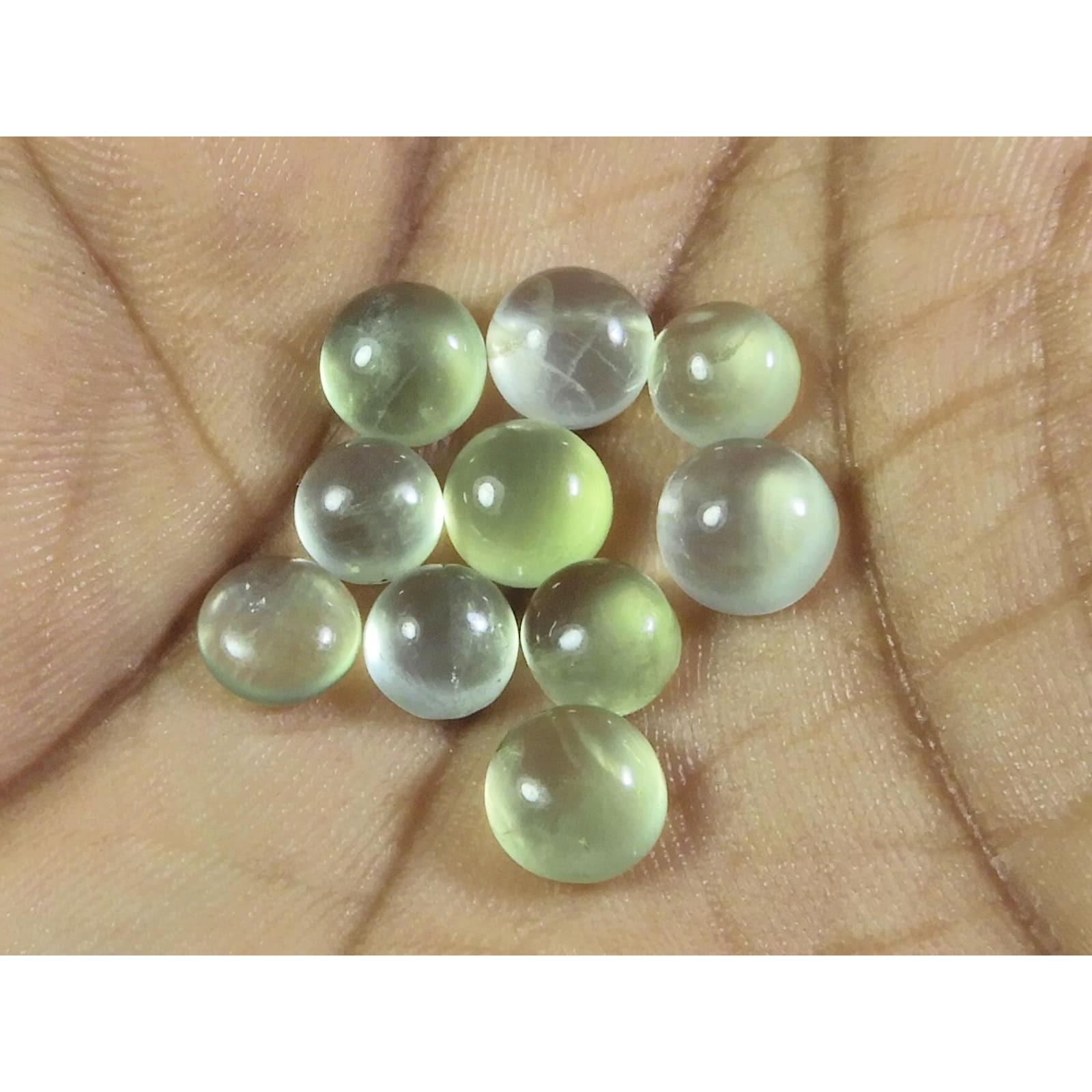 

Натуральный пренит 6 мм круглый кабошон, рассыпной драгоценный камень, лот 10 шт. A-266