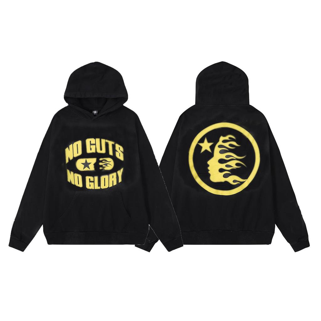 Unisex Retro Distressed Letter Print Hoodie für Herbst/Winter