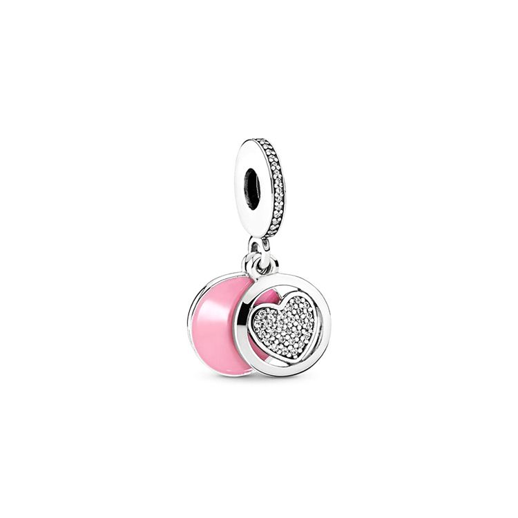 Pandora Devout Heart Shaped Pendant Charm Unisex Charm Pink 792149EN24 Pink