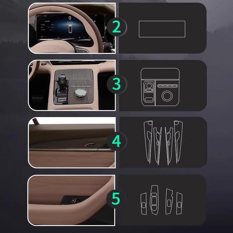 For Geely Monjaro 2025 Tpu Transparent Car Interior Protective Film Decor Sticker Center Console Decor Trim Prevent Scratches