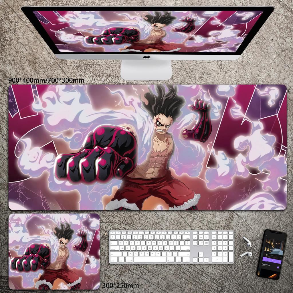 High Definition ONE PIECE Leather Mouse Pad Oversized Boys Animation E-sports Game Keyboard Pad Luffy Computer Desk Pad Non-slip Waterproof Mouse Pad