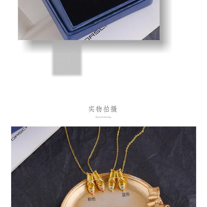 Women Light Luxury Ballet Shoe Pendant Rhinestone Clavicle Necklace Fashion Jewelry