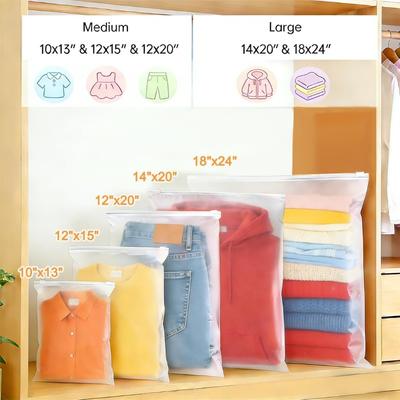 Zip Bags for Clothes Count Frosted Poly Zipper Bags Resealable Small Zip Lock Bag for Clothes Packaging Underwear Socks Small Items