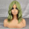 MISS WIG Fioletowa Falowana Syntetyczna Peruka z Włókna Odpornego na Ciepło dla Kobiet z Grzywką Czarno-Różowo-Brązowa Peruka Cosplay do Noszenia na Co Dzień