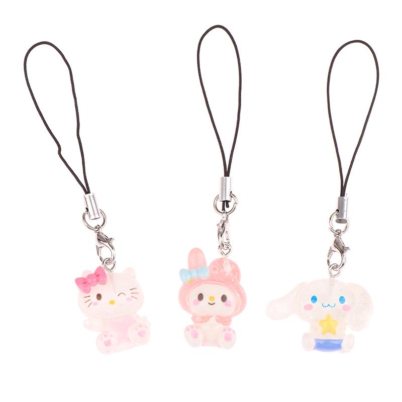 Sanrio Phone Pendant Melody Cinnamoroll Keychain Lanyard Kuromi Bag Charm Hello Kitty Hanging Rope Decoration