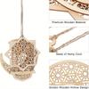 3Pcs Ramadan Wooden Ornaments Eid Mubarak Hanging Hollow Pendant Ramadan Party Wall Decorations Moon Star Lantern Shape Ornament for Muslim Islam