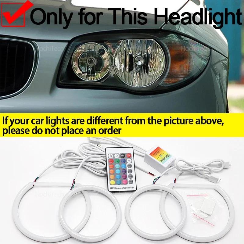 For BMW 1 Series E81 E82 E87 E88 Halogen Headlight 16-Color DRLs - 4 Programmable Flash Modes & Brightness Adjustment