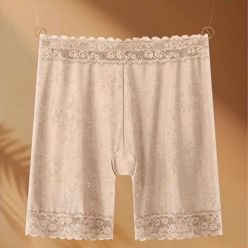 Plus Large Size Female Spring and Summer Lace Anti Wear High Waist Safety Leggings
