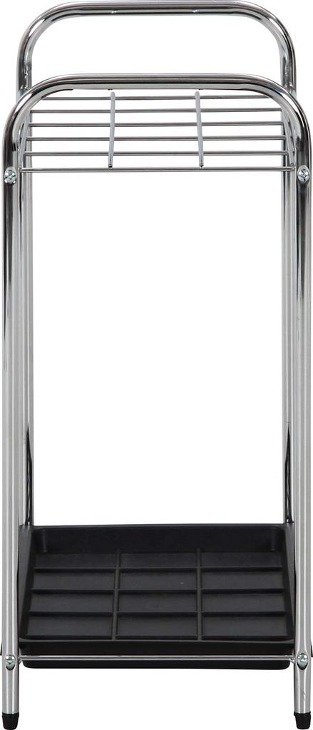 Fujiboeki Umbrella Stand, Holds 15 Umbrellas, 47.5cm Wide X 28.5cm Deep X 62cm High, Chrome, Assembly Required, Product Number: 95710