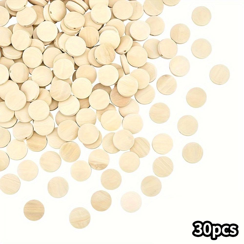 

30/50/100 шт. плоские круглые деревянные бусины 15 мм просверленные деревянные монеты натуральные деревянные бусины гирлянды деревянные монеты интервальные бусины ювелирное мастерство 10pcs