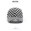 Trendy checkered baseball cap, outdoor sports hat for women, sun-protective visor, men's stylish cap