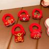 Red Envelope New Year Bell Hair Rope Pearl Children Dragon Rubber Band  New Year