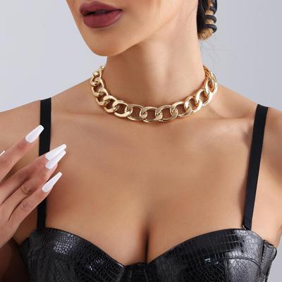 Trendy evropský a americký hip-hopový geometrický výrazný náhrdelník pro ženy