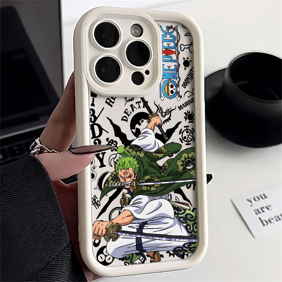 One Piece Cool Luffy And Zoro Soft Shell Phone Case for iPhone 16e 15 16 14 Plus XR 13 12 11 Pro Max 17 Air XS Max