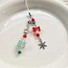Christmas Tree Pendant Cellphone Straps Acrylic Beaded Keychain Charm Colorful Bead Phone Chain Stylish Mobile Phone Lanyard