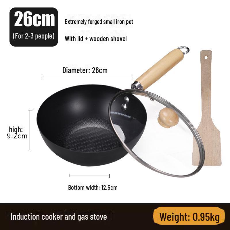 Mini tigaie neacoperită de 20 cm pentru mașina de gătit cu inducție - compactă, ușoară, ideală pentru utilizarea de o singură persoană