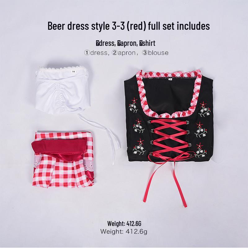 

Женский баварский костюм для Октоберфеста на Хэллоуин - в стиле комбинезона XXL красный