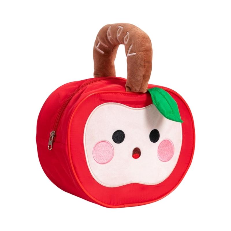 Polyester Water Resistant Apples Designs Bag Spacious Organizer for Organizing Makeup Sweets Travel Essential