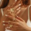 Ocean-Inspired Women's Alloy Ring Set: Starfish & Shell Design