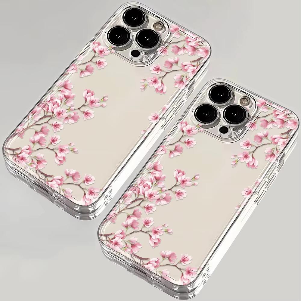 Fresh and Elegant Flowers Pattern Clear Phone Case For Xiaomi Mi 15 T Pro 14T 13T Mi 17 15 14 13 12 11 Lite 5G Silicone Cover